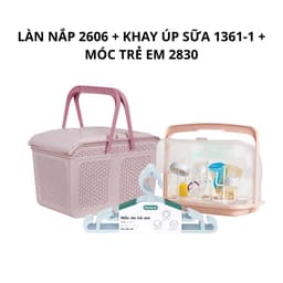 Làn Nhựa Việt Nhật 2606, Giỏ Đựng Đồ Sơ Sinh Có Nắp Mở, Dùng Đi Sinh Tiện Lợi, Thoáng Khí - TDH 4