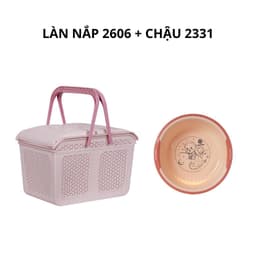 Làn Nhựa Việt Nhật 2606, Giỏ Đựng Đồ Sơ Sinh Có Nắp Mở, Dùng Đi Sinh Tiện Lợi, Thoáng Khí - TDH 9