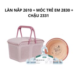 Làn Nhựa Việt Nhật 2606, Giỏ Đựng Đồ Sơ Sinh Có Nắp Mở, Dùng Đi Sinh Tiện Lợi, Thoáng Khí - TDH 8