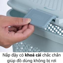Giỏ Hokori 2610 Việt Nhật, Làn Đi Sinh Có Nắp, Quai Xách Đựng Đồ Mẹ Và Bé, Nhựa Đan Cao Cấp - DOMUS 3