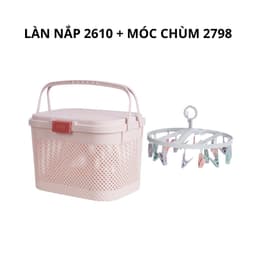 Giỏ Hokori 2610 Việt Nhật, Làn Đi Sinh Có Nắp, Quai Xách Đựng Đồ Mẹ Và Bé, Nhựa Đan Cao Cấp - DOMUS 7