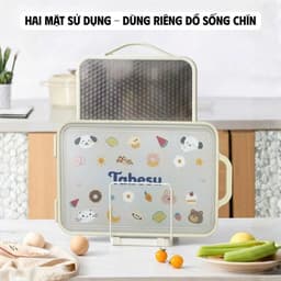 Thớt kháng khuẩn Tabesu 2 mặt, dùng riêng đồ sống, chín an toàn, Thớt chế biến đồ ăn dặm 4