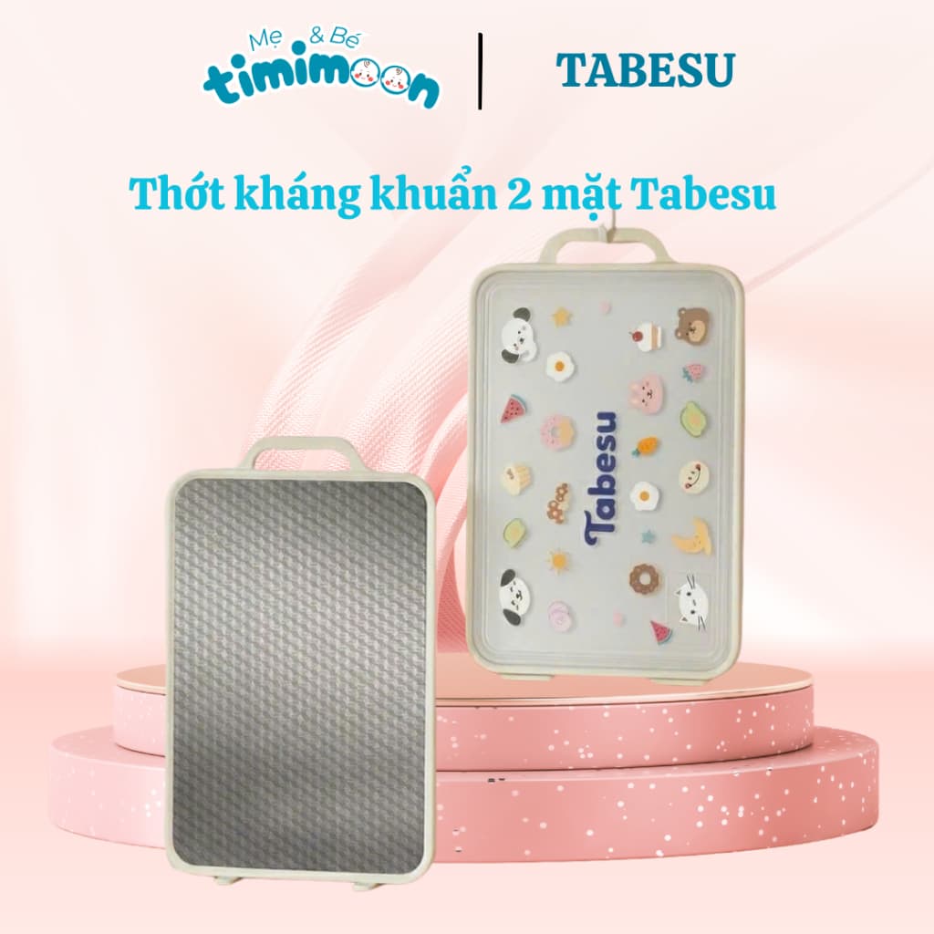 Thớt kháng khuẩn Tabesu 2 mặt, dùng riêng đồ sống, chín an toàn, Thớt chế biến đồ ăn dặm