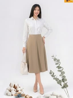 Áo sơ mi nữ Yody kiểu dáng regular classic essential vải lụa nến chống nhăn TRA - WOSH26A007 4