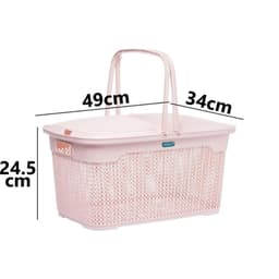 Giỏ Đựng Đồ Cho Bé 2609 Việt Nhật, Làn Đi Sinh Nhựa Mây Có Nắp Đựng Quần Áo Sơ Sinh - DOMUS 2