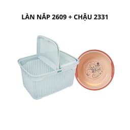 Giỏ Đựng Đồ Cho Bé 2609 Việt Nhật, Làn Đi Sinh Nhựa Mây Có Nắp Đựng Quần Áo Sơ Sinh - DOMUS 9