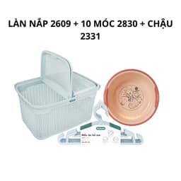 Giỏ Đựng Đồ Cho Bé 2609 Việt Nhật, Làn Đi Sinh Nhựa Mây Có Nắp Đựng Quần Áo Sơ Sinh - DOMUS 7