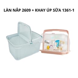 Giỏ Đựng Đồ Cho Bé 2609 Việt Nhật, Làn Đi Sinh Nhựa Mây Có Nắp Đựng Quần Áo Sơ Sinh - DOMUS 4