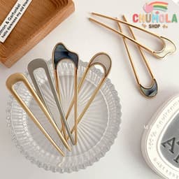 Trâm chữ U viền cong uốn phụ kiện cài tóc nữ xinh xắn cá tính 1