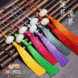 COMBO 5 Tua rua hoa sen phụ kiện cổ trang treo quạt gắn áo liên hoa 1