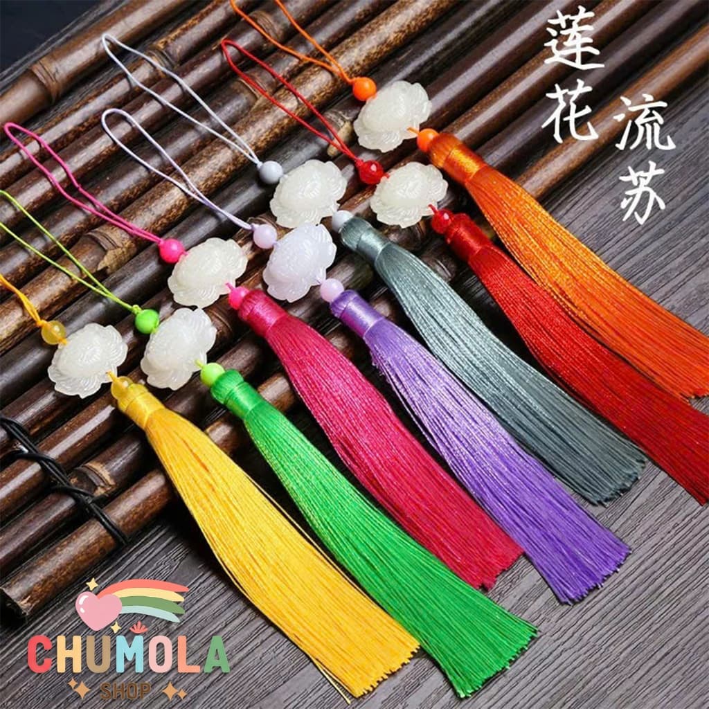 COMBO 5 Tua rua hoa sen phụ kiện cổ trang treo quạt gắn áo liên hoa