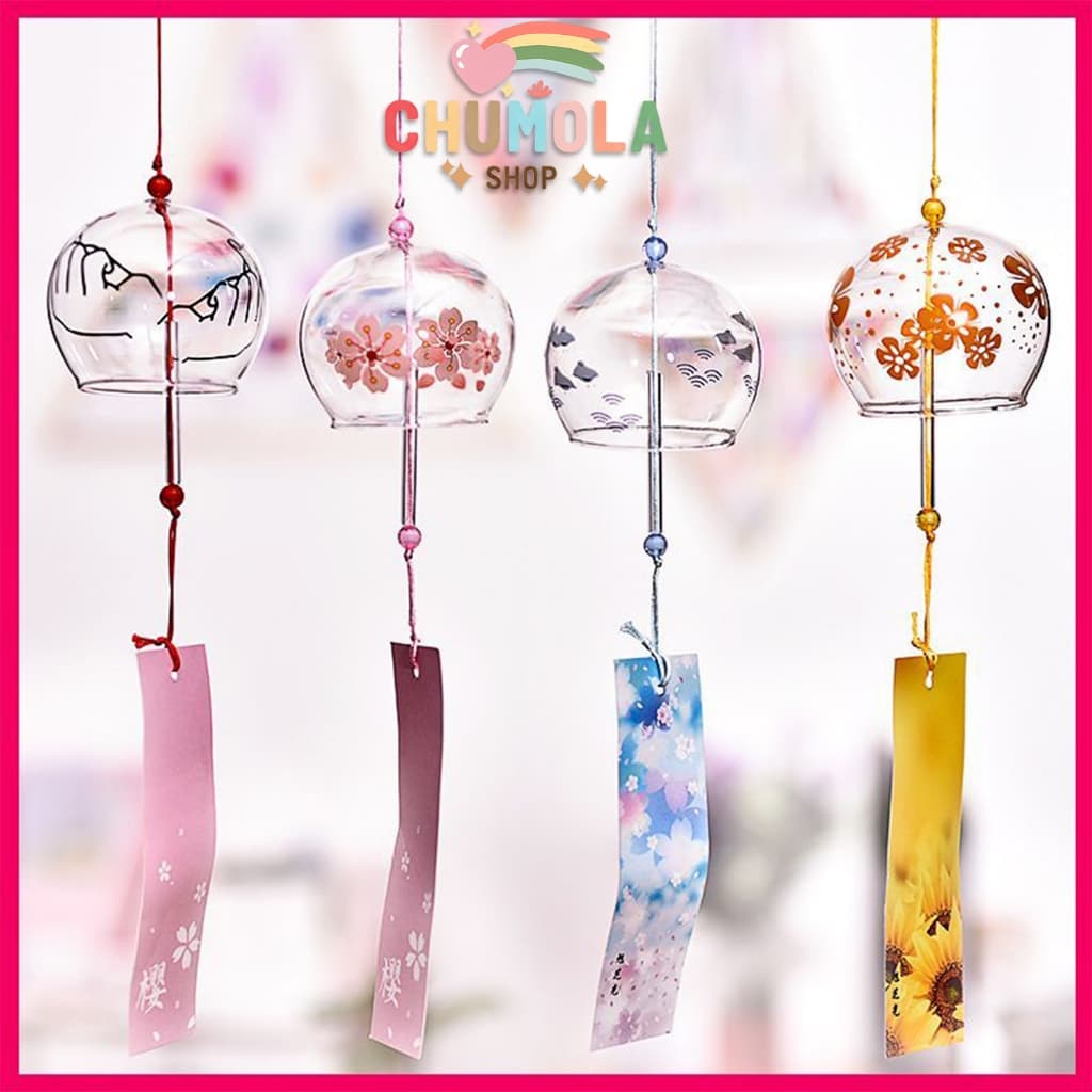 Chuông gió Furin thủy tinh phong cách Nhật Bản treo trang trí nhà cửa