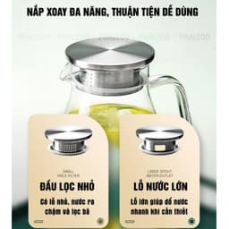 Bình Nước Thủy Tinh Chịu Nhiệt Bình Thủy Tinh Đựng Nước Để Bàn Bộ Cốc Thủy Tinh Dung Tích 1,8l Hàng Nhập Khẩu 7