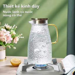 Bình Nước Thủy Tinh Chịu Nhiệt Bình Thủy Tinh Đựng Nước Để Bàn Bộ Cốc Thủy Tinh Dung Tích 1,8l Hàng Nhập Khẩu 6