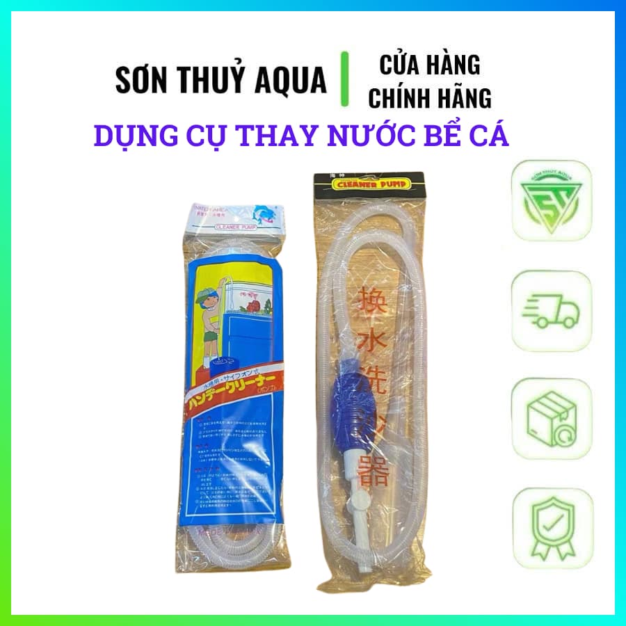 Ống hút cặn phân cá bơm tay thay nước hồ cá hồ thuỷ sinh