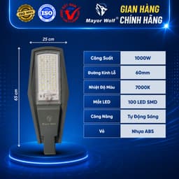 Đèn Công Trình Tấm Năng Lượng Mặt Trời 60W Pin 60000mAh 100 LED 5730 Cảm Biến Ánh Sáng Chiếu Sáng Sân Vườn Công Trình 4