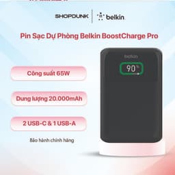 Pin Sạc Dự Phòng Belkin BoostCharge Pro 20.000mAh 65W PD 3 Cổng – Sạc Nhanh – Màu Đen 1
