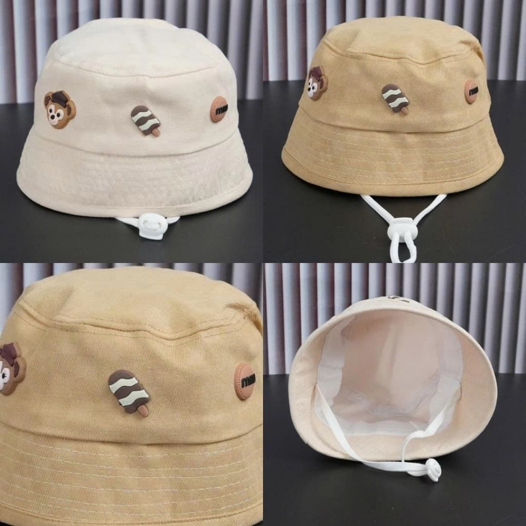 Nón cho bé (3 tháng - 4 tuổi), mũ trẻ em bucket rộng vành hình Que Kem mềm êm -Worldcaps