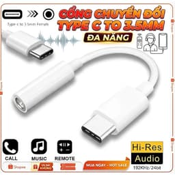 [Xả Hàng] Jack Chuyển Đổi Tai Nghe Type C Sang Jack 3.5 mm Hỗ Trợ Các Dòng Android 1