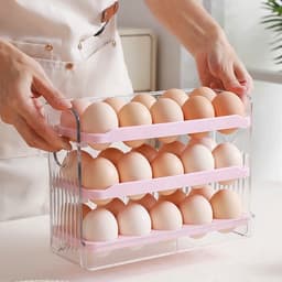 Khay đựng trứng 3 tầng trong suốt. Kệ trứng tủ lạnh gọn gàng tiết kiệm diện tích - Majehome 6