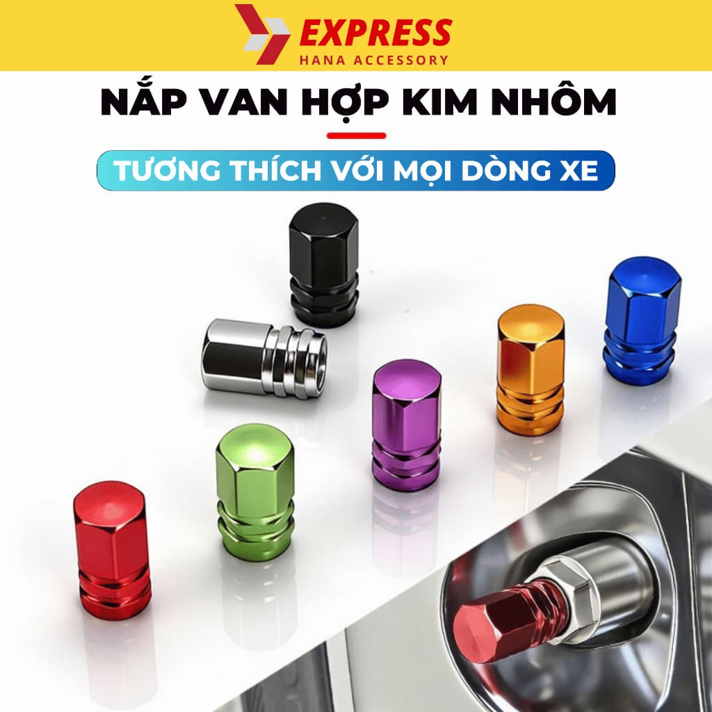 Nắp Van Lốp Bánh Xe Hợp Kim Nhôm Cho Xe Hơi Xe Máy Xe Đạp Nắp Vòi Van Lốp Xe Nắp Trang Trí