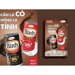 Chính Hãng FullVAT nguyên thùng 30 lon Cà Phê Birdy Đen 170ml Lon 2