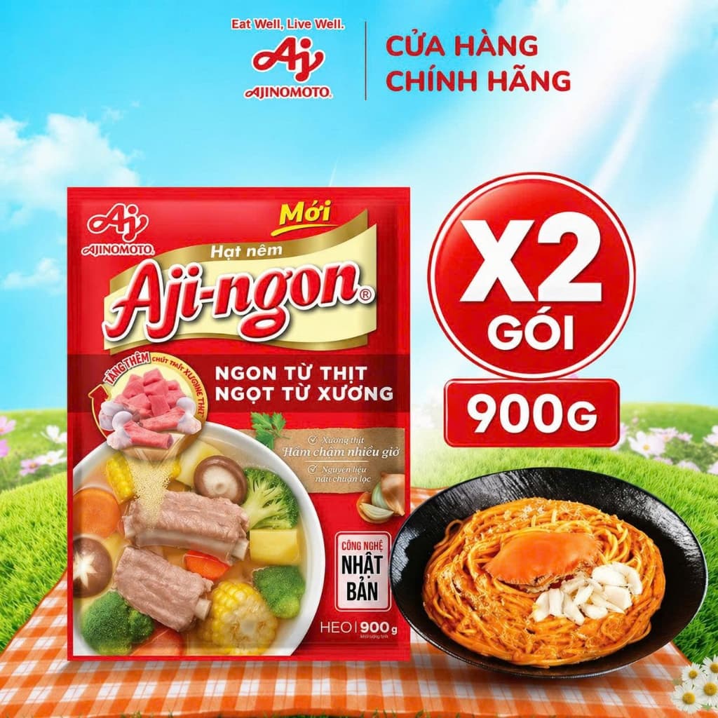 Combo 2 Gói Chính Hảng Full VAT Hạt nêm heo ajingon 900g - Combo 2 Gói