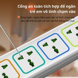 Ổ cắm điện đa năng cao cấp 2500W, 2 cổng USB, chống giật an toàn  4.8  1,8 3
