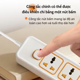 Ổ cắm điện đa năng cao cấp 2500W, 2 cổng USB, chống giật an toàn  4.8  1,8 4
