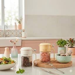 Hũ đựng gia vị thuỷ tinh kèm thìa. Hũ đựng muối, đường, tiêu cao cấp có tay cầm tiện lợi - Majehome 2