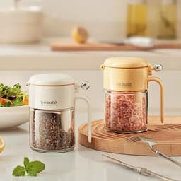 Hũ đựng gia vị thuỷ tinh kèm thìa. Hũ đựng muối, đường, tiêu cao cấp có tay cầm tiện lợi - Majehome 6