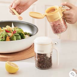 Hũ đựng gia vị thuỷ tinh kèm thìa. Hũ đựng muối, đường, tiêu cao cấp có tay cầm tiện lợi - Majehome 7