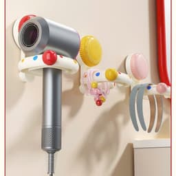 Giá treo máy sấy tóc gắn tường có hít chắc chắn. Kệ treo máy sấy nhà tắm chịu lực tốt - Majehome 5