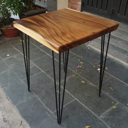 Bàn Gỗ Xà Cừ Tự Nhiên Hình Vuông Kèm Chân Sắt - Xưởng Mộc Maido 4