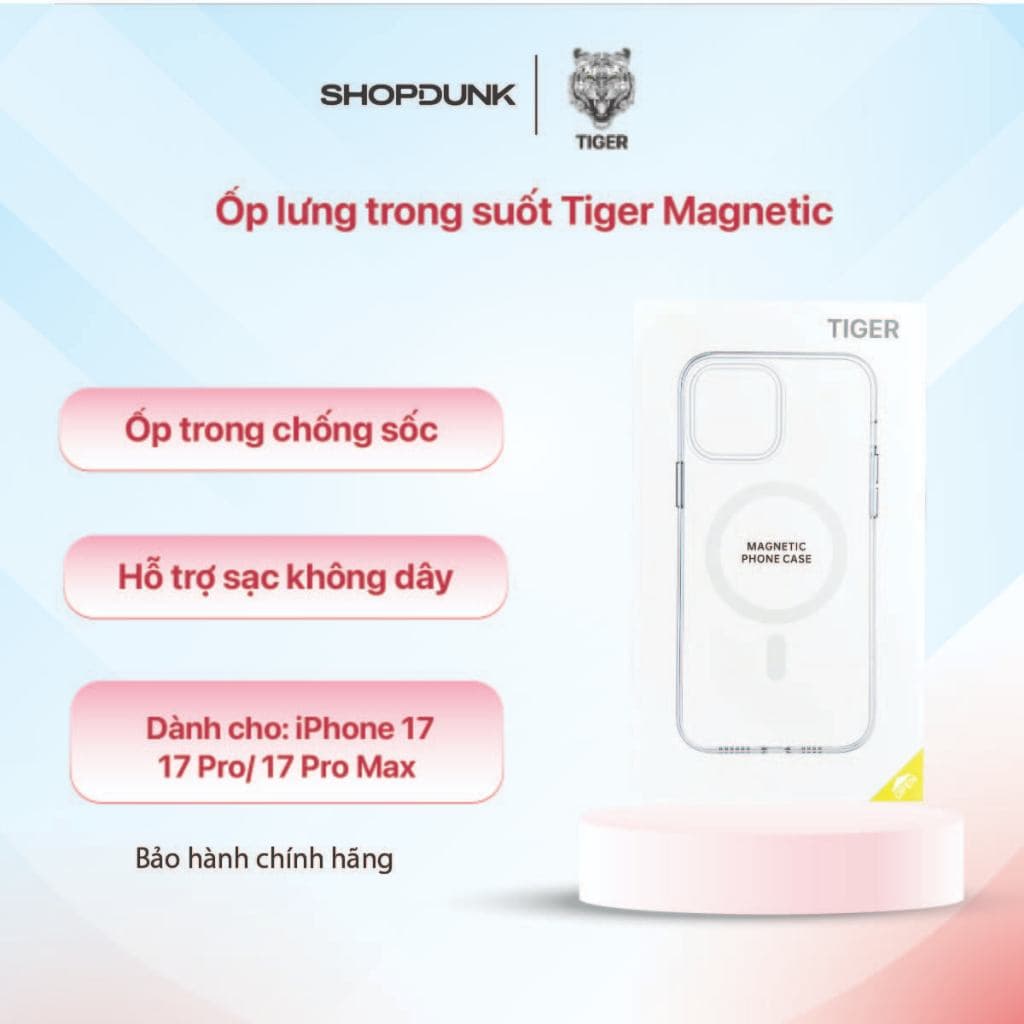 Ốp lưng Tiger Magnetic cho iPhone 18 Pro/18 Promax / iPhone 17 Pro / iPhone 17 Pro Max / iPhone Air