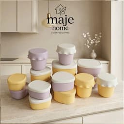 Bộ hộp đựng thực phẩm Silicon Cao Cấp. Hộp bảo quản đồ ăn màu pastel dễ thương - Majehome 1