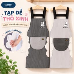 Tạp dề TOAM chống thấm nước, thấm dầu có túi lớn đựng đồ và khăn lau tay thời trang Hàn Quốc 1