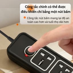 Ổ Cắm Điện USB Đa Năng Cao Cấp Chống Giật Dây Dài 4m Công suất 2500W, 2 Cổng Cắm USB Có Chốt An Toàn 3