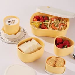Hộp đựng cơm silicon 3 ngăn cap cấp có nắp đậy. Hộp bento văn phòng chia ngăn chịu nhiệt tốt an toàn sử dụng - Majehome 3