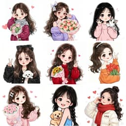 Hình in, hình ủi nhiệt Mẫu Cô Gái Chibi cực Dễ Thương ủi lên quần áo bằng bàn là tại nhà 1