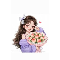 Hình in, hình ủi nhiệt Mẫu Cô Gái Chibi cực Dễ Thương ủi lên quần áo bằng bàn là tại nhà 5