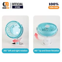 Quạt Sạc Mini WEIDASI WD-225 2400mAh pin rời, Quạt Kẹp Bàn, Kẹp Nôi, Xe Đẩy, Xoay 360°, Sạc USB Tiện Lợi 4