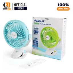 Quạt Sạc Mini WEIDASI WD-225 2400mAh pin rời, Quạt Kẹp Bàn, Kẹp Nôi, Xe Đẩy, Xoay 360°, Sạc USB Tiện Lợi 8