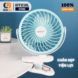 Quạt Sạc Mini WEIDASI WD-225 2400mAh pin rời, Quạt Kẹp Bàn, Kẹp Nôi, Xe Đẩy, Xoay 360°, Sạc USB Tiện Lợi 5