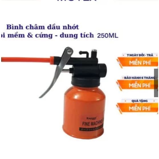 Vịt dầu, bình châm nhớt vòi mềm, cứng , chai bơm