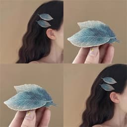 Kẹp Tóc Hình Lá Thêu Ren Màu Gradient Cao Cấp - Kẹp Tóc Nữ Phong Cách Tiểu Thư Thanh Lịch 1
