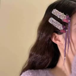 Kẹp Tóc Đính Đá Sang Trọng Hình Bướm Tua Rua Dài - Kẹp Tóc Nữ Cao Cấp Phong Cách Tiểu Thư Lấp Lánh 2