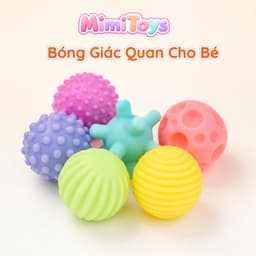 Bộ Bóng Xúc Giác Mềm Cho Bé MimiToys - Bóng Có Còi Phát Âm Thanh Rèn Cầm Nắm Phát Triển Giác Quan 7