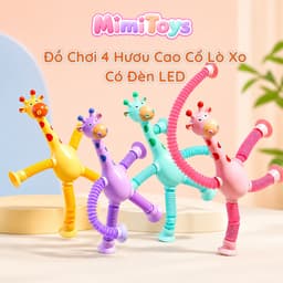 Set 4 Hươu Cao Cổ Lò Xo MimiToys Có Đèn LED - Đồ Chơi Kéo Giãn Vui Nhộn Cho Bé 1