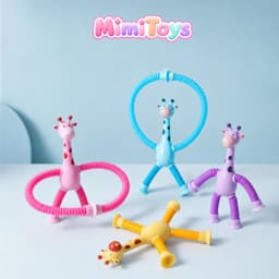 Set 4 Hươu Cao Cổ Lò Xo MimiToys Có Đèn LED - Đồ Chơi Kéo Giãn Vui Nhộn Cho Bé 7
